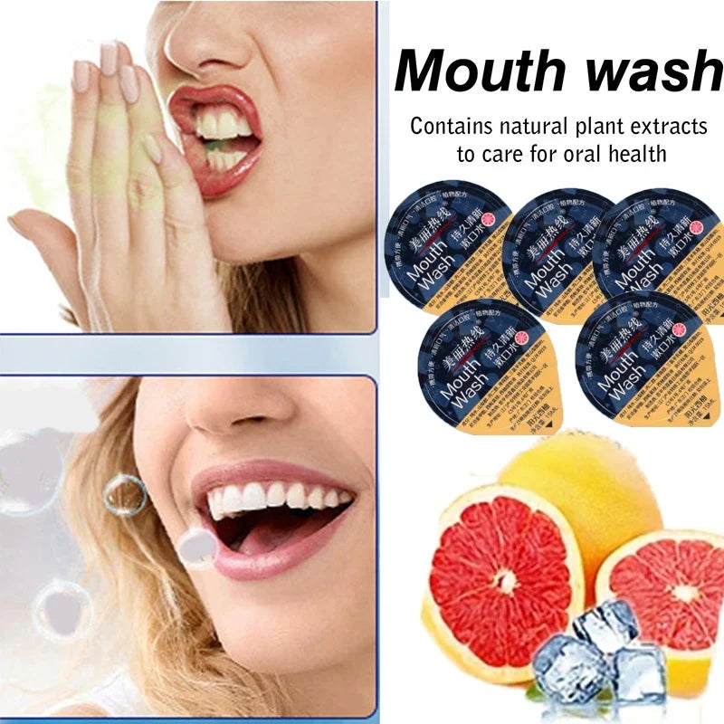 Grapefruit Mouthwash Jelly Cups 10 Pack | Portable Fresh Breath