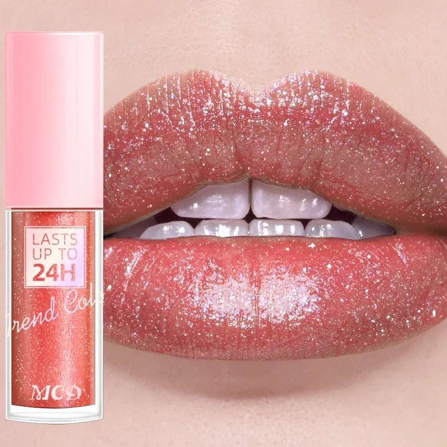 MCD Glitter Lip Gloss – 18 Shades, Waterproof & Long-Lasting