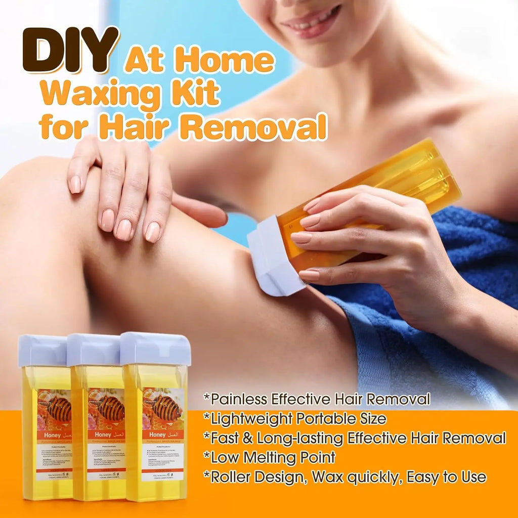 Roll Refill Hair Removal Wax Painless Depilatory Roller Honey Body