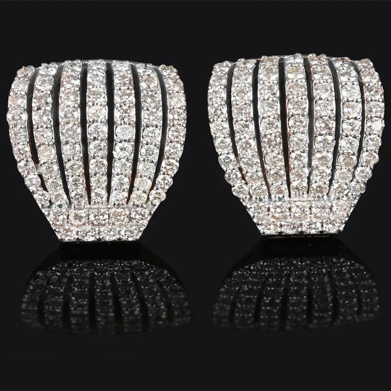 Huitan Claw CZ Stud Earrings – Silver Wedding Jewelry for Women