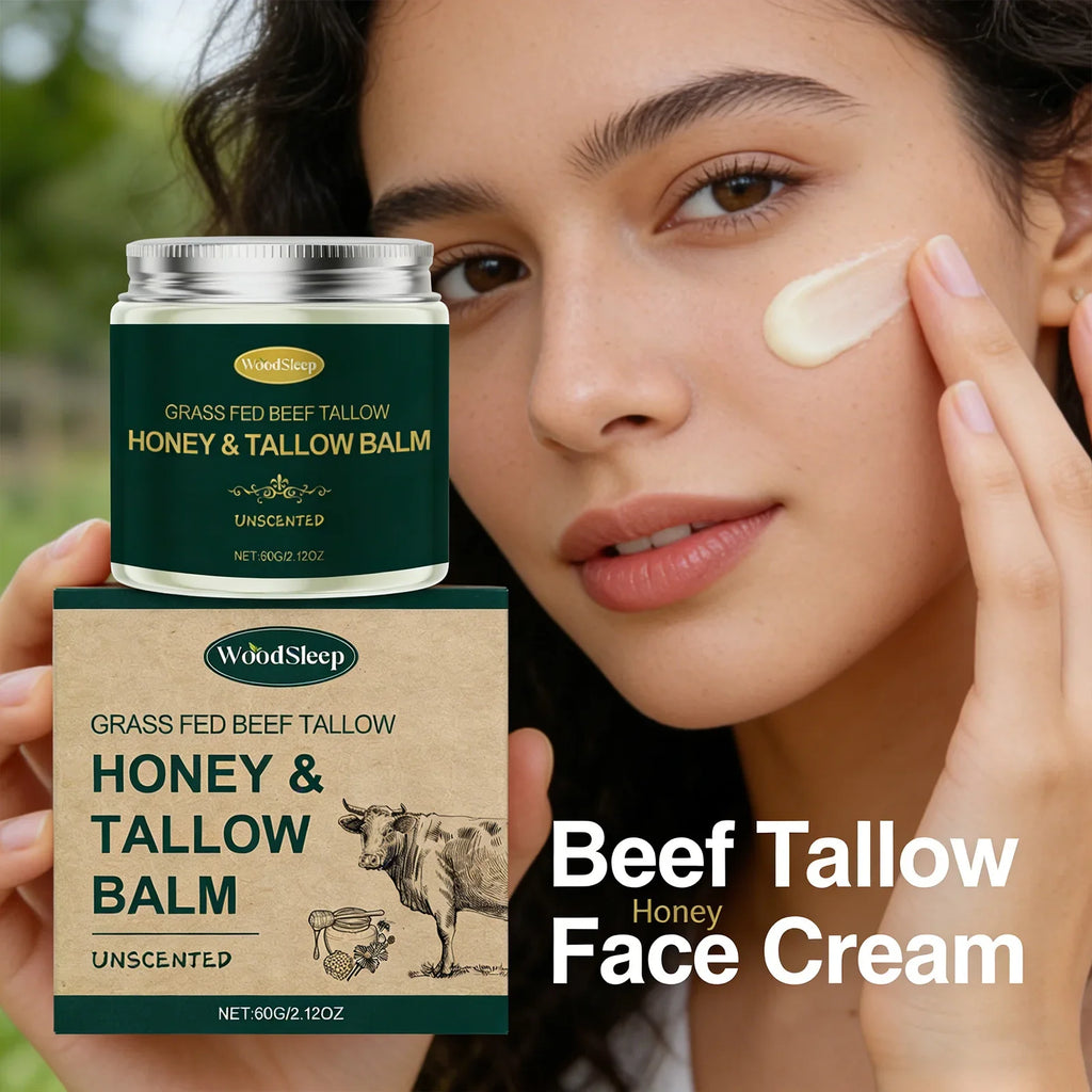 WOODSLEEP Beef Tallow & Honey Face Cream 60g – Deep Moisturizer