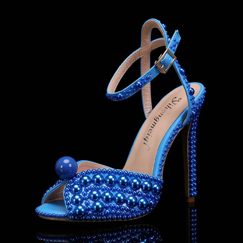 Women's Pearl High Heel Sandals – Luxury Wedding Bridal Shoes