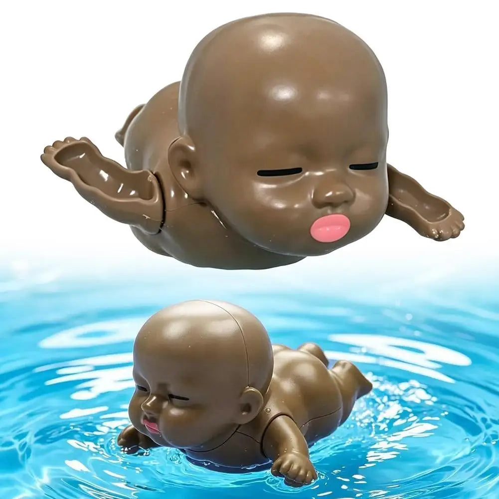 Plastic Wind Up Swimming Baby Doll Toy Realistic Floating Bathtub