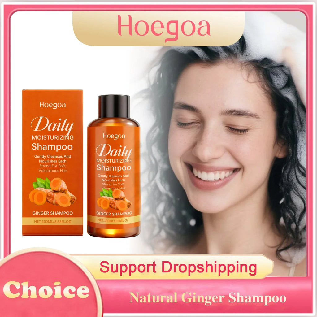 Natural Ginger Shampoo Anti Hair Loss Thickening Gentle Cleansing