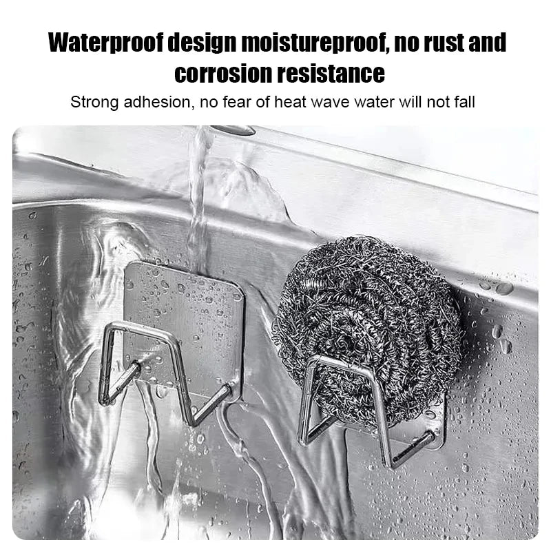 Stainless Steel Self-Adhesive Sponge Holder | Kitchen & Bathroom