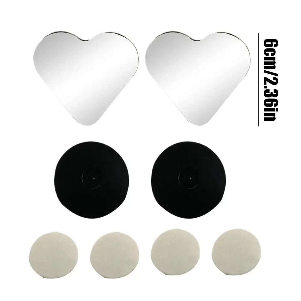 Blind Spot Mirrors 2 Heart Shaped Rearview Convex Mirror Removable