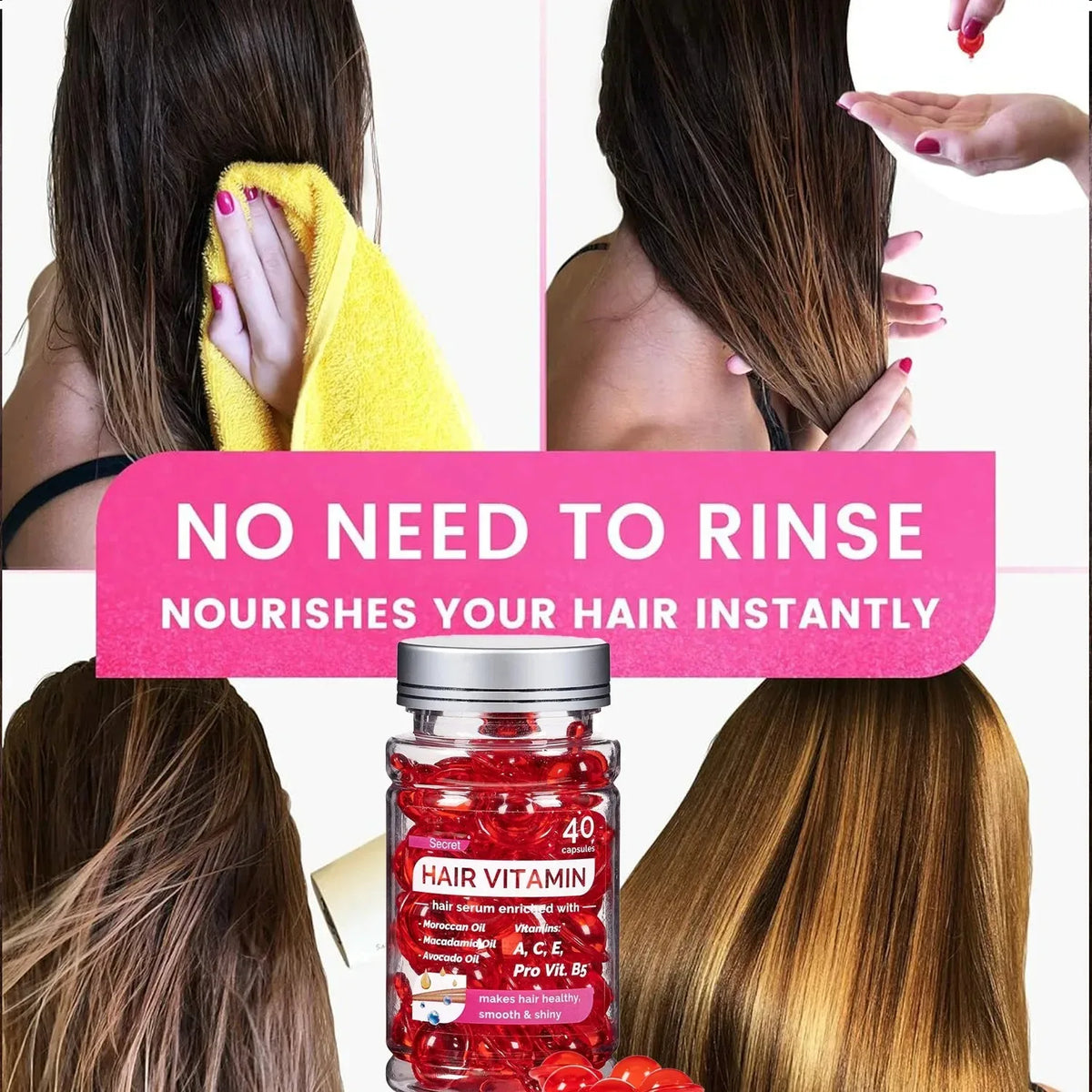REAROYA Argan Oil Hair Treatment Capsules – Repair Split Ends