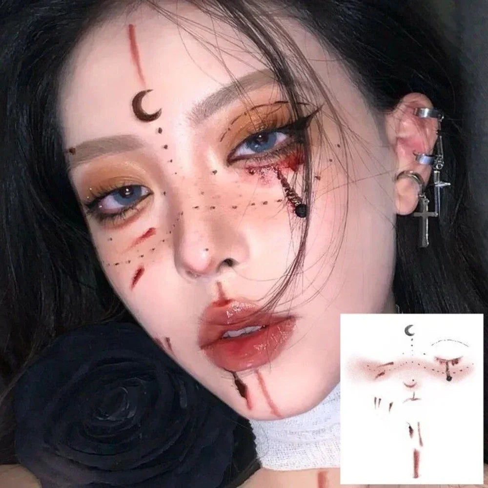 Halloween Transfer Tattoos Face Decoration Party Funny Stickers