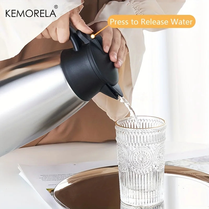 KEMORELA 2L Stainless Steel Vacuum Thermos Kettle | Insulated Pot