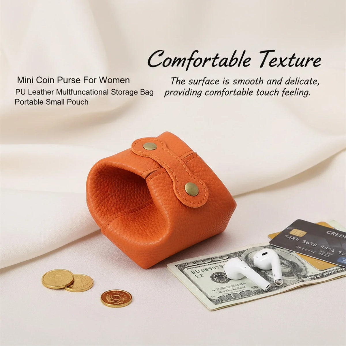 Mini Coin Purse for Women | Korean Style PU Leather Small Wallet