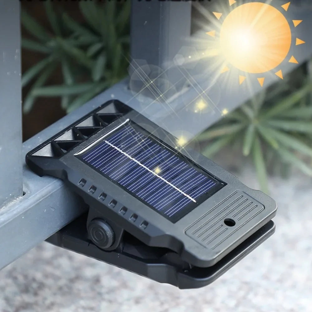 Portable LED Solar Clamp Light Outdoor Waterproof Garden Camping
