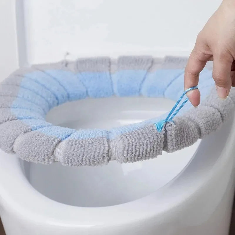 Knitted Toilet Seat Cushion Cover – Thick Universal Fit