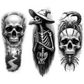 3-Pack Waterproof Temporary Tattoos – Spider, Skull & Scorpion