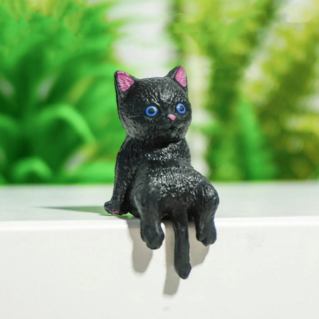 10-Piece Mini Cat Figurines Set – Dashboard & Desk Decor
