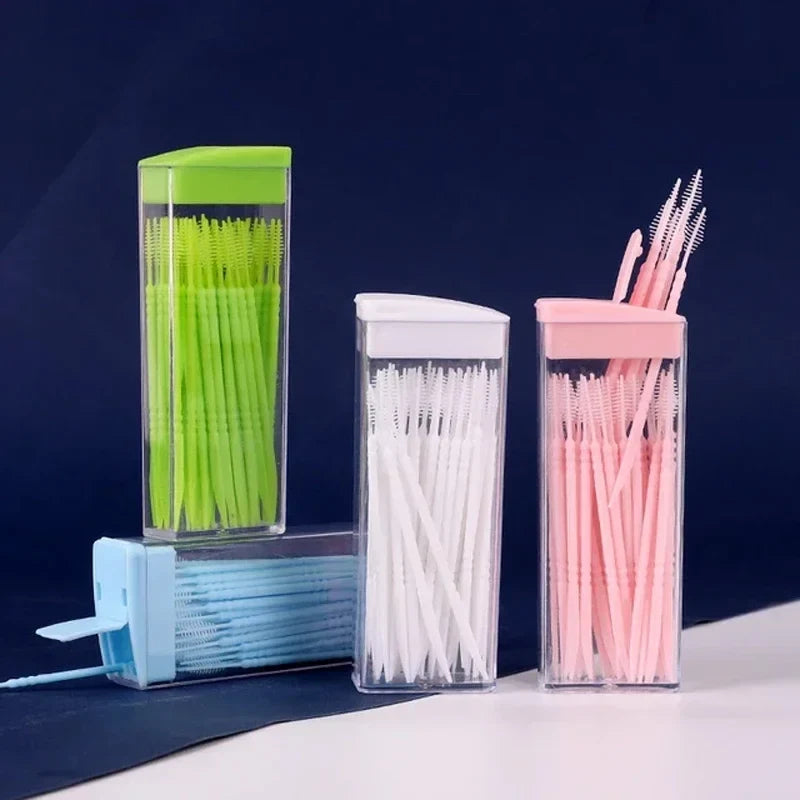 50-Pc Fish Bone Disposable Plastic Interdental Toothpicks