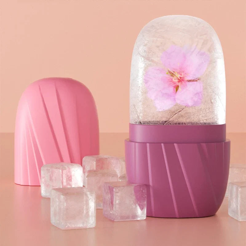Face Ice Roller & Silicone Ice Tray – Reusable Cooling Massager