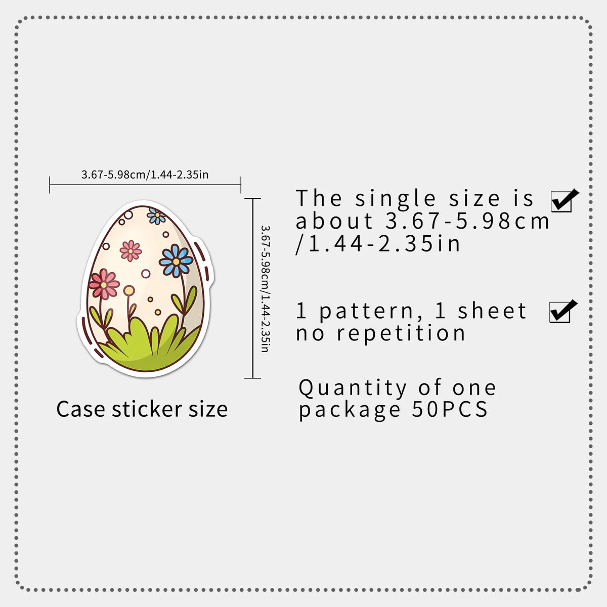 50 Easter Egg Stickers Colorful Bunny Decals Party Decor Water
