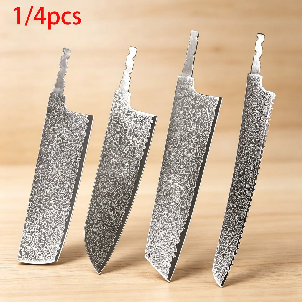 Hand Forged Damascus Steel Chef Knife Blade – 21.8cm
