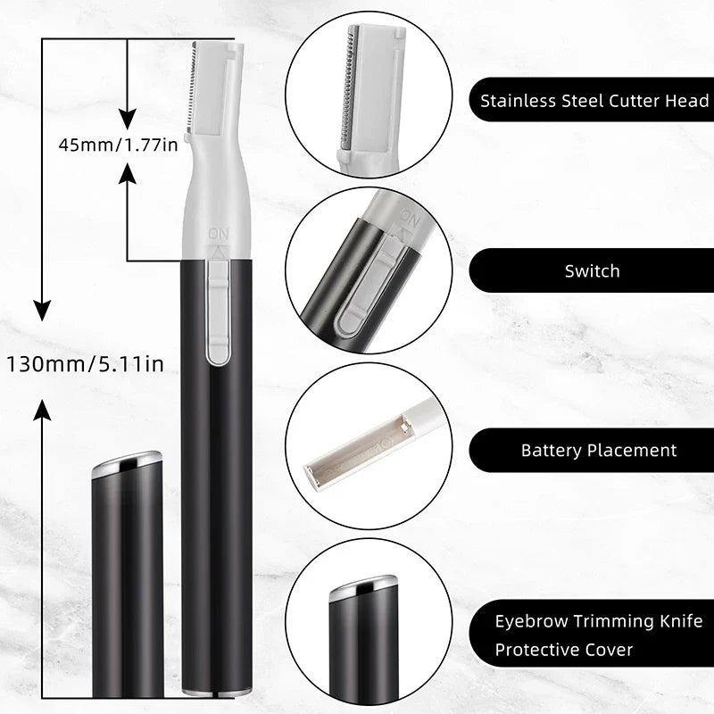 Electric Eyebrow Trimmer Mini Shaver Hair Remover Facial Neck Blur