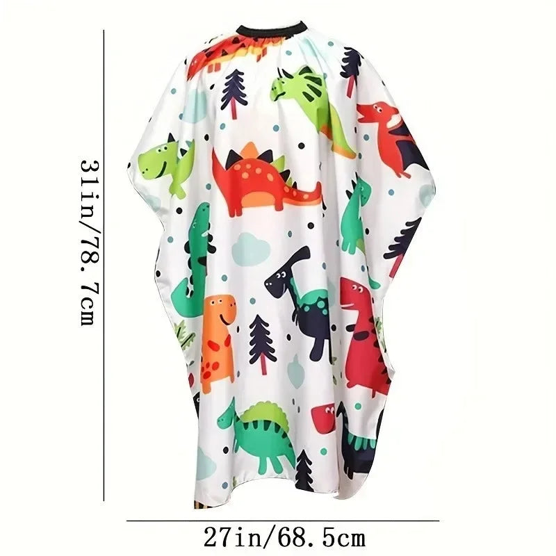 Kids Cartoon Haircut Cape – Waterproof Barber Salon Gown