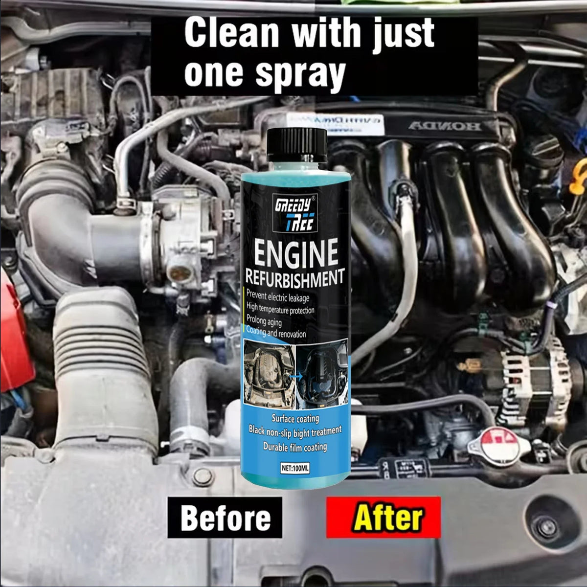 Rinse-Free Car Engine Compartment Cleaner Spray – 100ml
