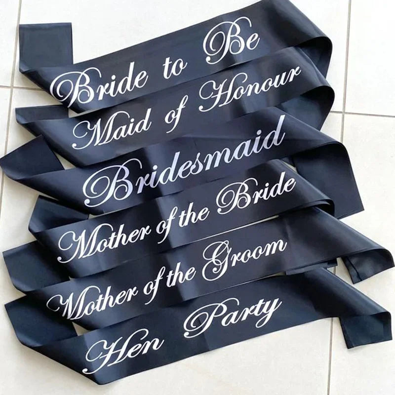 Bridal Party Sash – Bride, Bridesmaid, Maid of Honor Wedding
