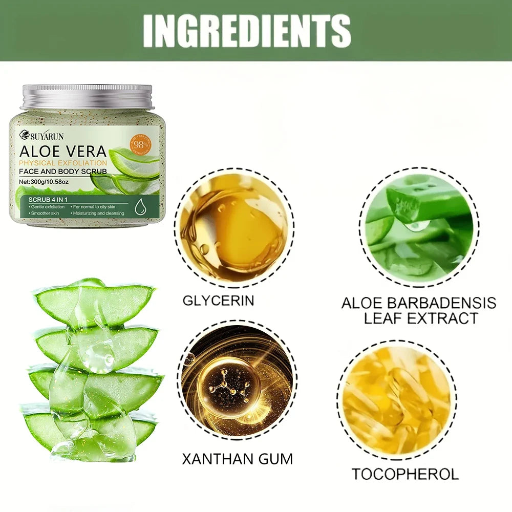 SUYARUN Aloe Vera Exfoliating Scrub – Face & Body 300g