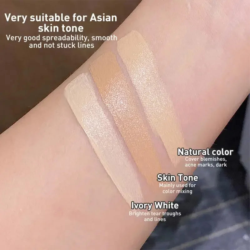 3-Color Concealer Palette Professionally Covers Eyes Dark Circles