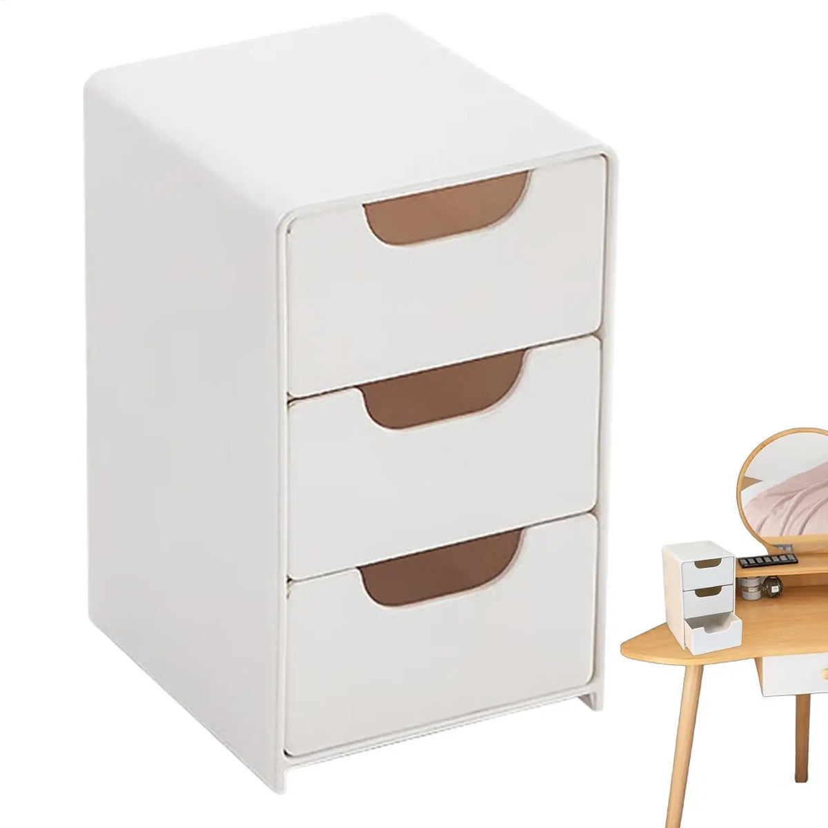 Tabletop Storage Organizer Large Capacity Drawer Portable 3 Layer Box
