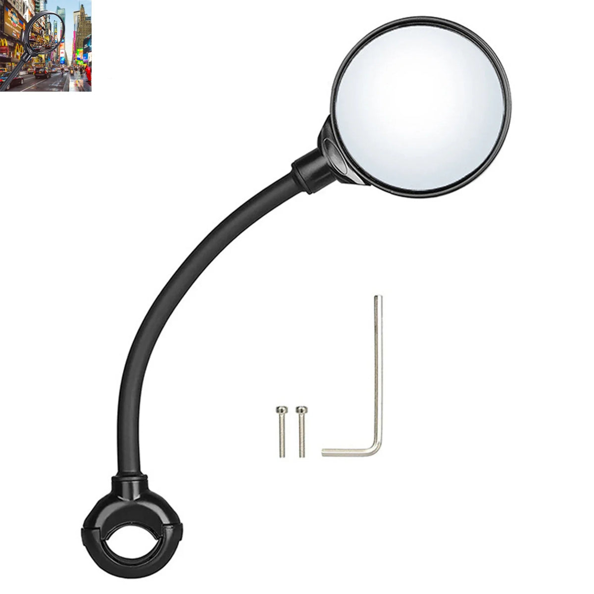 Adjustable Handlebar Rear View Mirror for Bike & Moped
