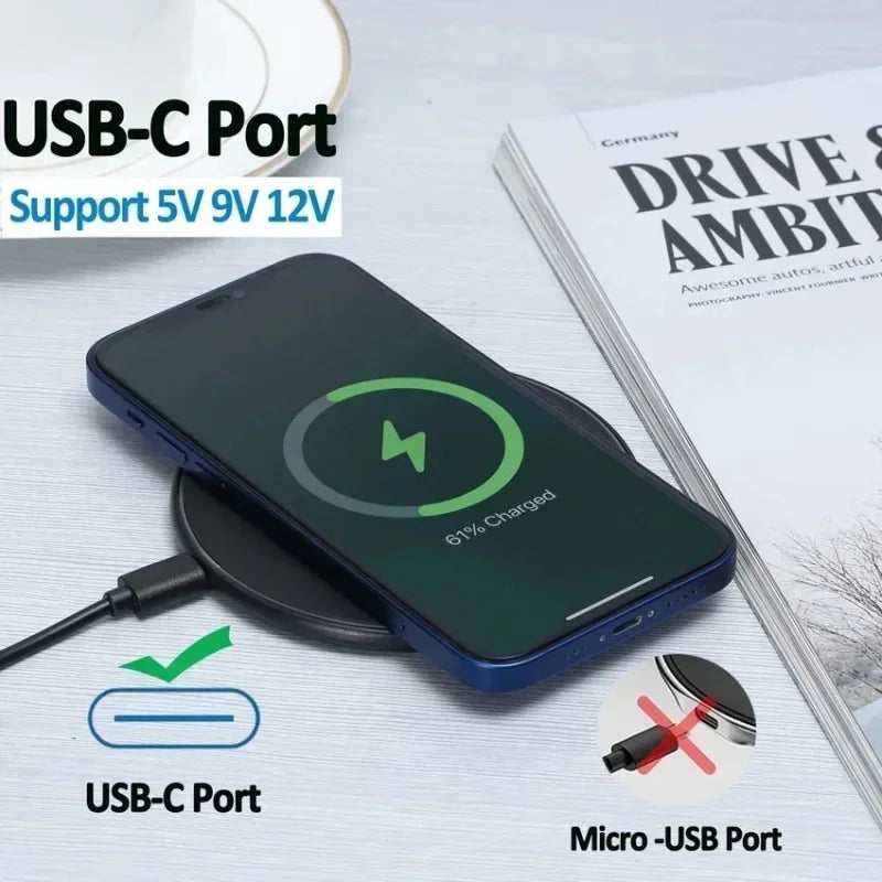 60W Fast Wireless Charging Pad – iPhone 16 & Samsung S24