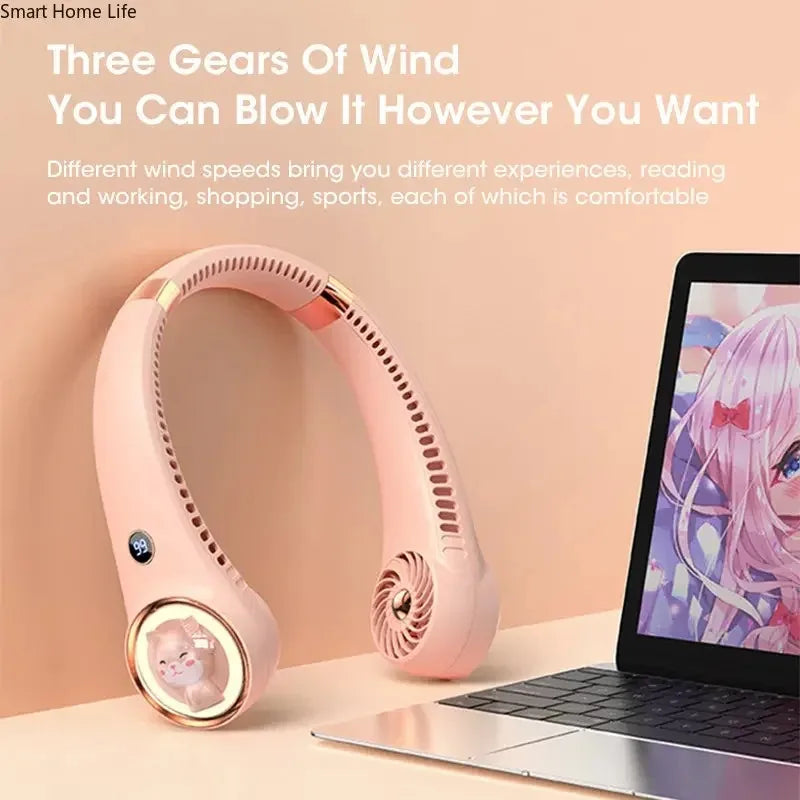 Bladeless Cat Neck Fan USB Rechargeable 2000mAh | NOCCLILI