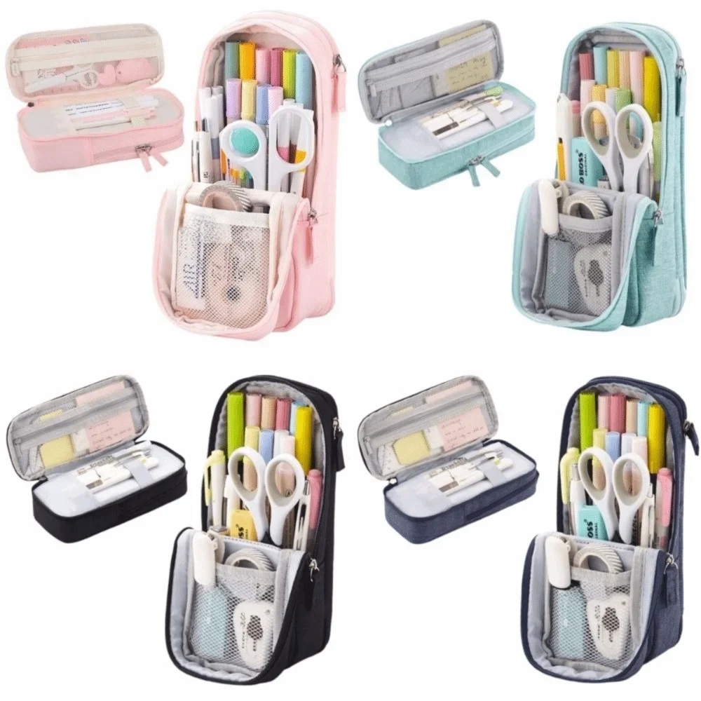 Large-Capacity Folding Pencil Case | Double-Layer Pen Bag