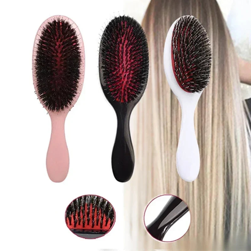 Oval Boar Bristle & Nylon Hair Comb – Anti-Static Brush