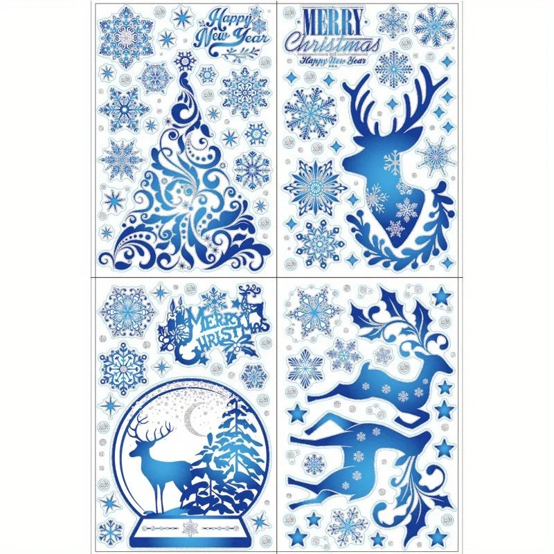 Christmas Santa Claus Gold Powder Electrostatic Window Stickers