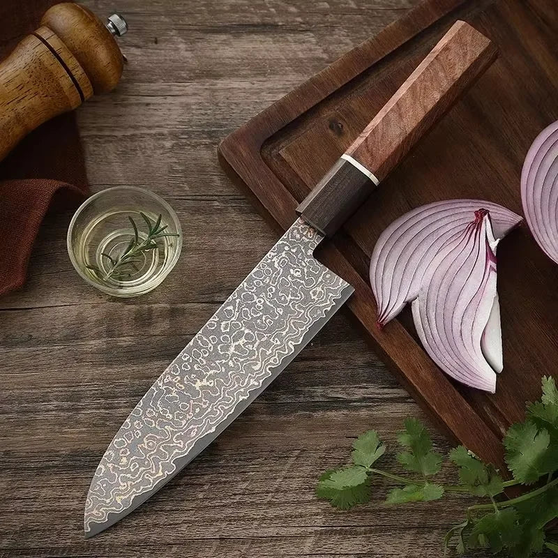 Damascus Steel Chef Knife – Ergonomic Wood Handle | TWK-D35