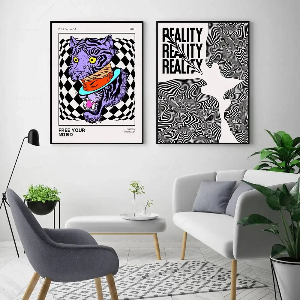 Scandinavian Distorted Reality Canvas Wall Art Print | Unframed