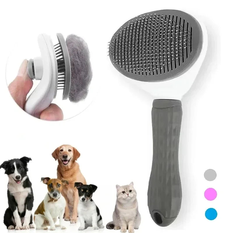 Pet Dog Brush Cat Comb Self Cleaning Hair Remover Dogs Cats Grooming