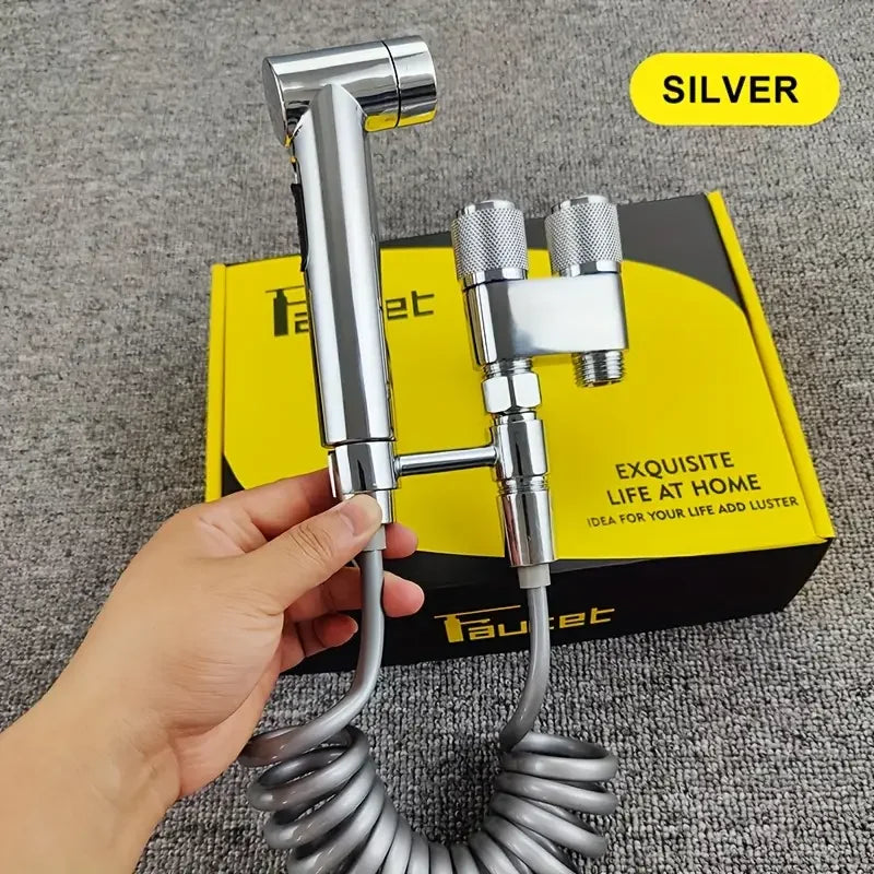 Stainless Steel Triangle Valve 1 Inlet 2 Outlets + Spray Gun