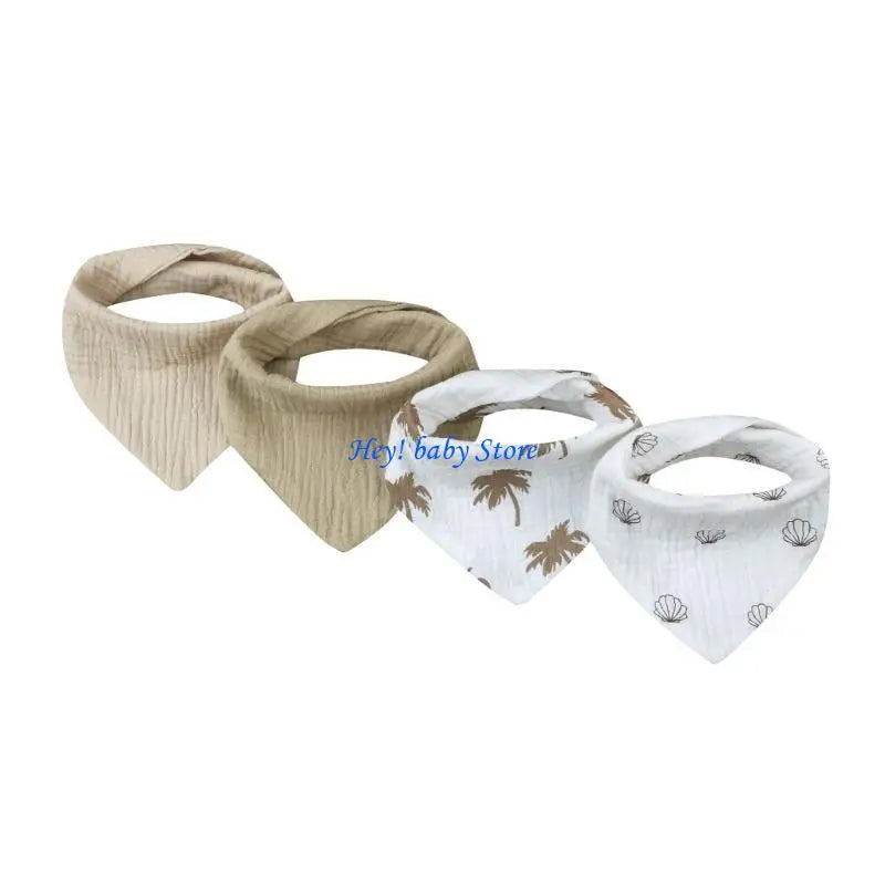Baby Feeding Bibs 4-Pack | Soft Cotton Spill-Proof Toddler Bibs
