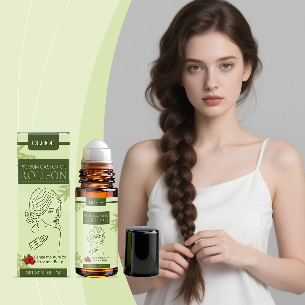 Castor Oil Roll-On | Nourishing Hydrating Face Oil 30ml