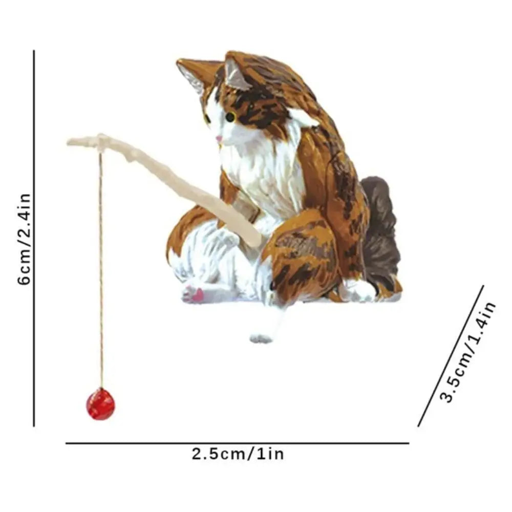 Fishing Cat Figurine – Aquarium Fish Tank Ornament Decor