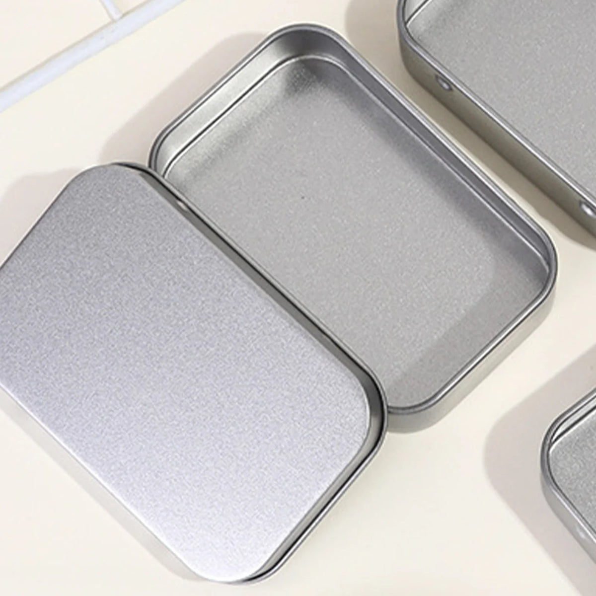 10-Pack Metal Hinged Tin Boxes with Lids | Small Storage Tins