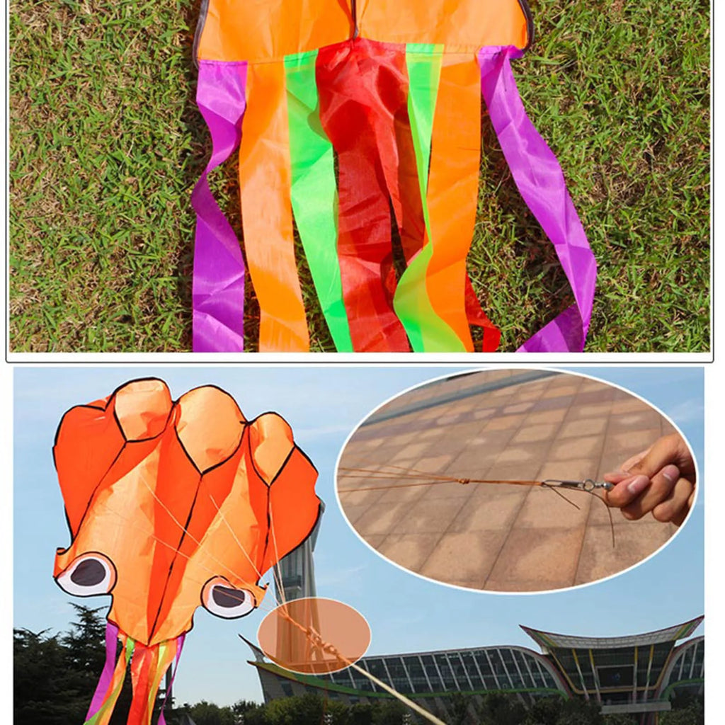 Large Octopus Kite – Easy Flyer with Handle & Line