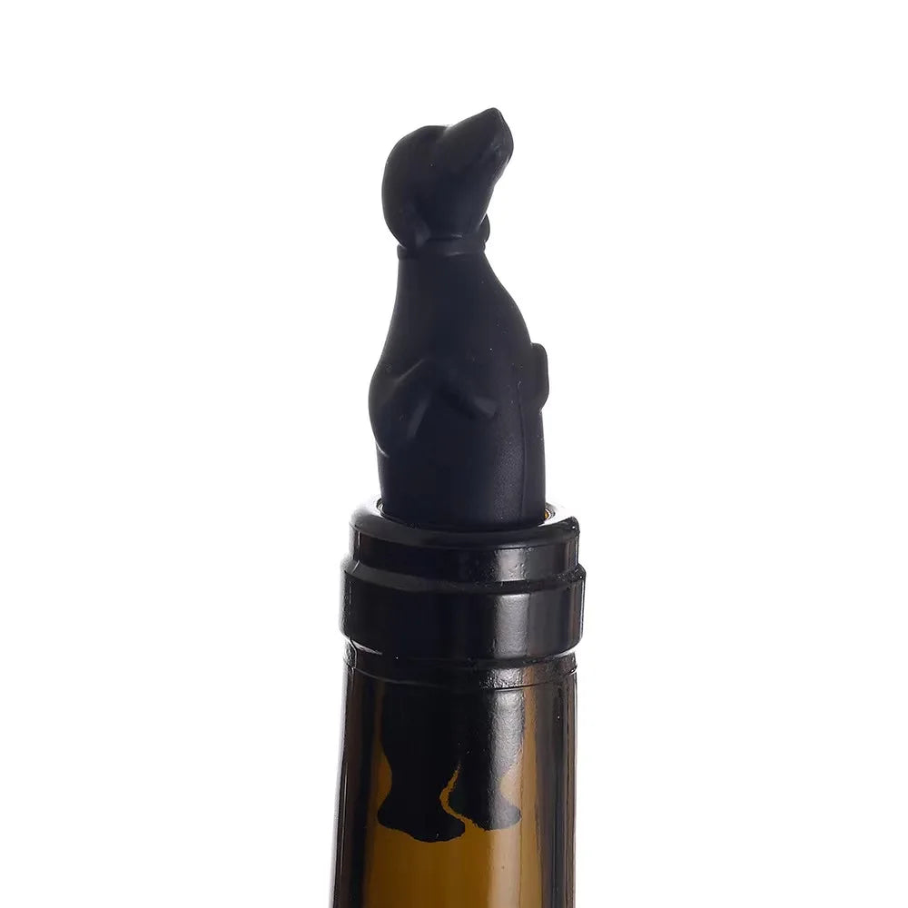 Silicone Bottle Stopper Cute Cat Taste Wine Dachshund Dog Portable