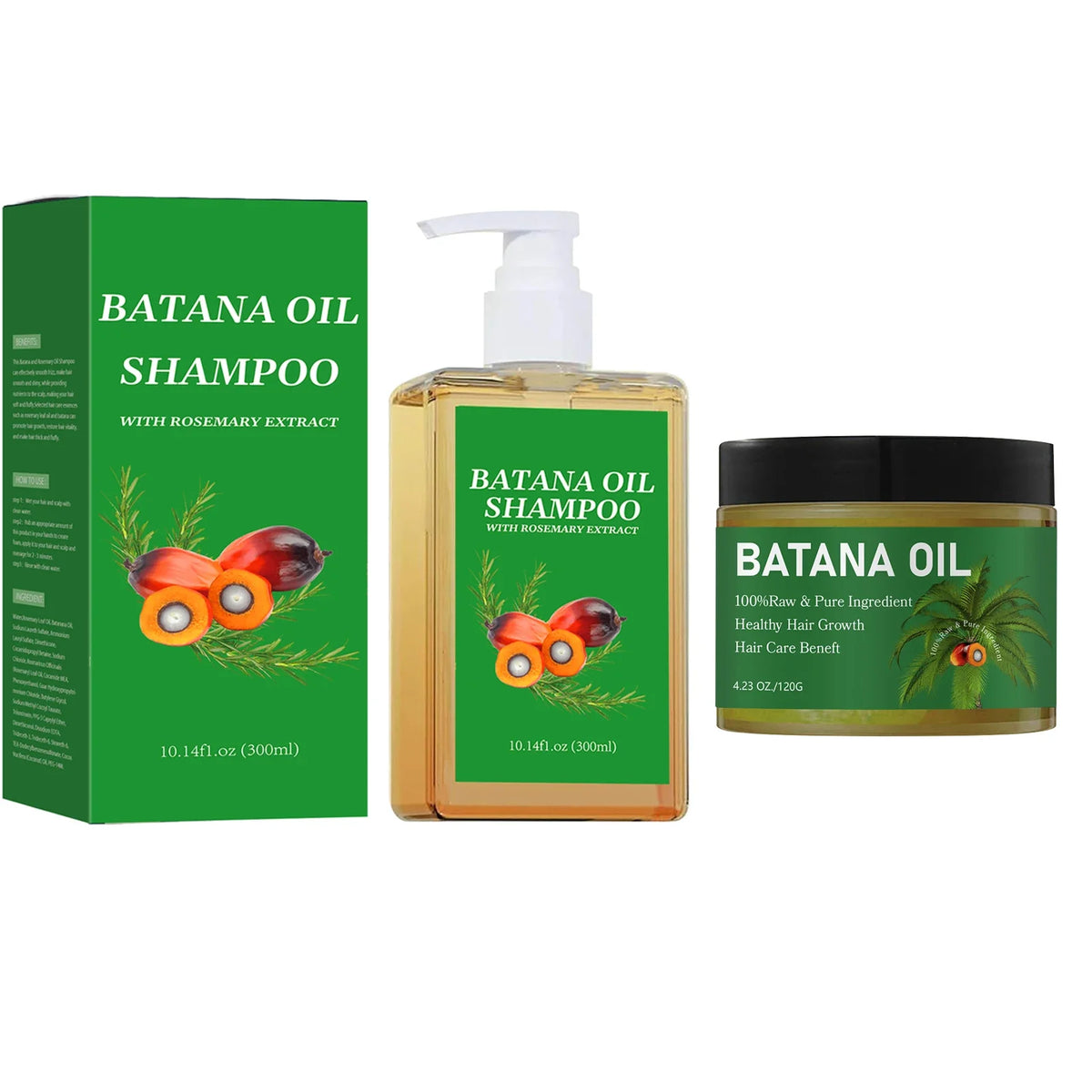 Batana Oil Shampoo & Pure Oil Set – Strengthen & Restore Hair