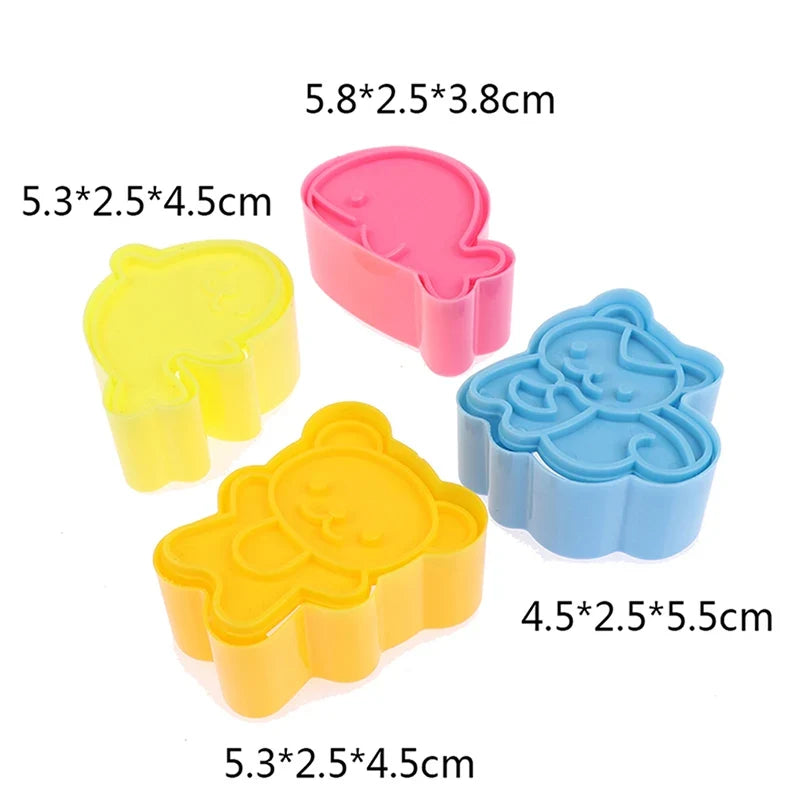 4-Piece Animal Sandwich Cookie Mold Cutter Set | Bento Kids