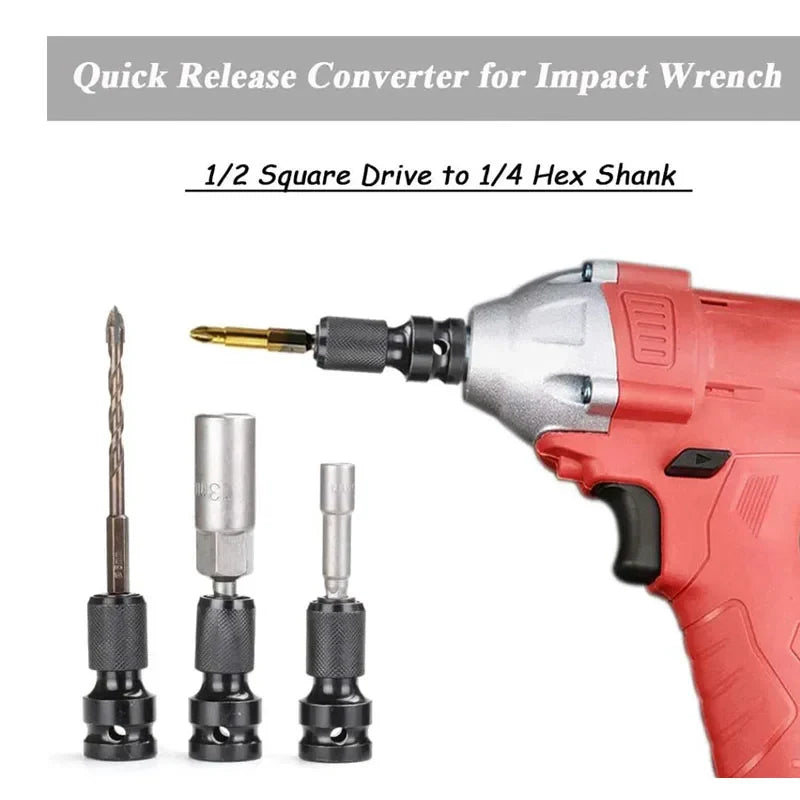 1 2 Square Handle 4 Hex Electric Wrench Conversion Head Extension