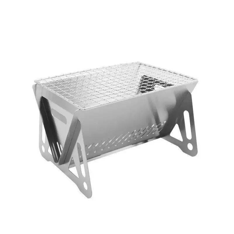 Portable Folding Stainless Steel BBQ Grill Rack – Outdoor Use