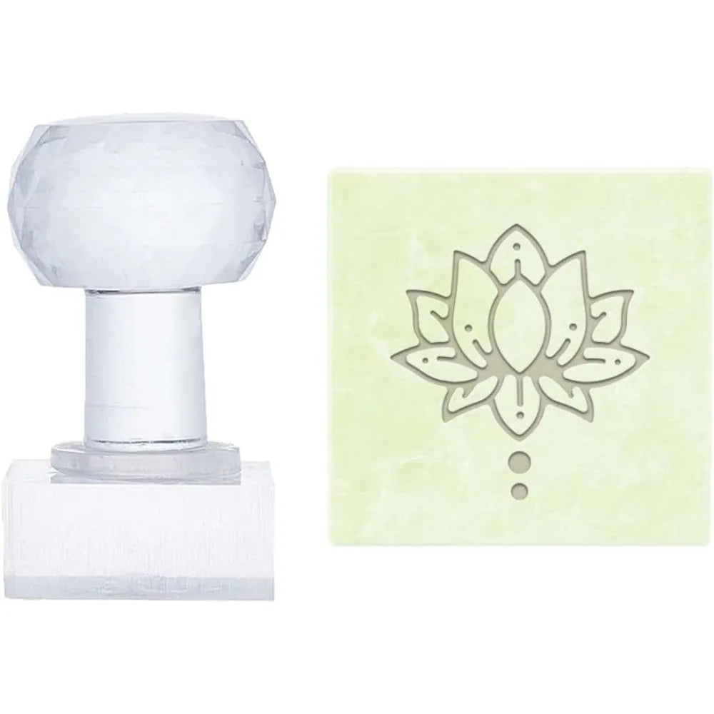 Acrylic Lotus Flower Soap Stamp – 1.3" DIY Imprint Mold